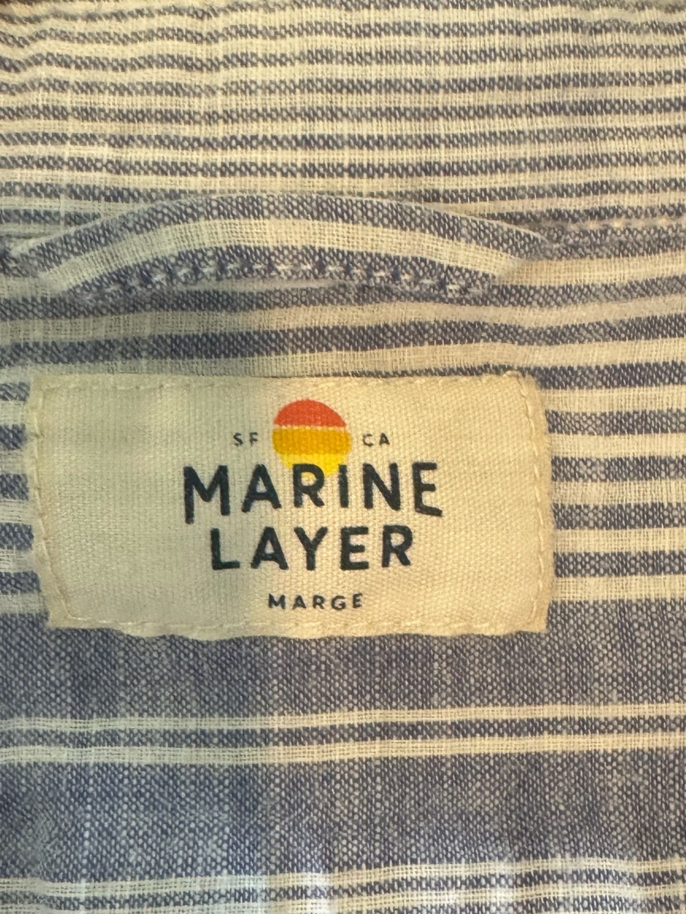 Marine Layer Reid Popover Striped Shirt - Picture 7 of 7